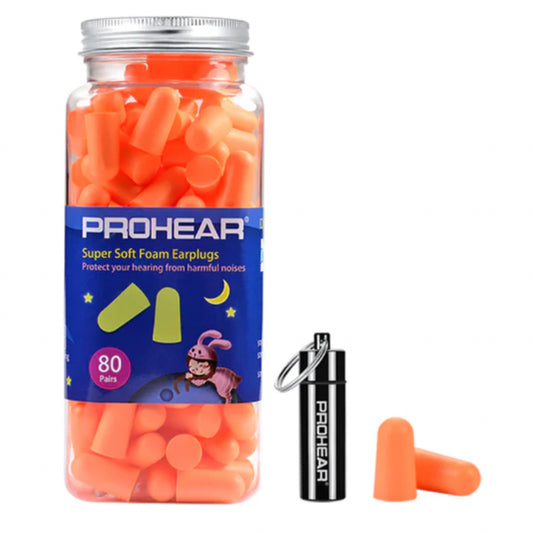 Prohear Foam Disposable Earbuds – Pack of 80 - Hearing Protection Earplugs