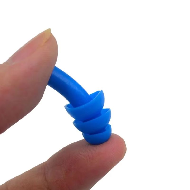 Silicone Reusable Earplugs Hearing Protector With Box - Blue