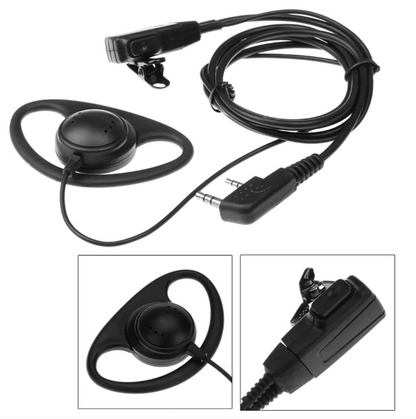 D-Shape Earpiece to suit Kenwood 3710X & Baofeng BF-888S