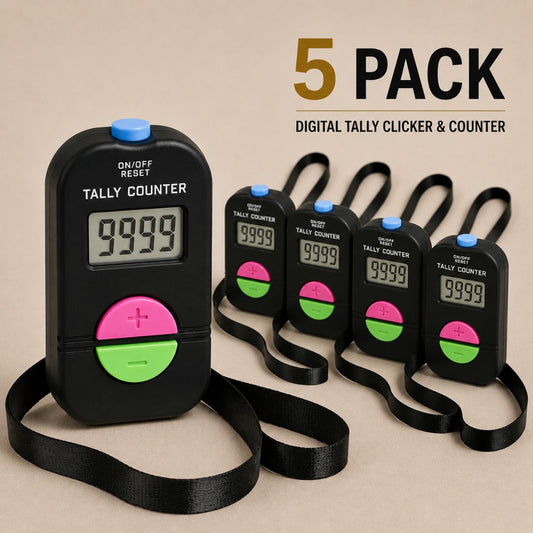 Digital Clicker Counter with Lanyard – 5 Pack