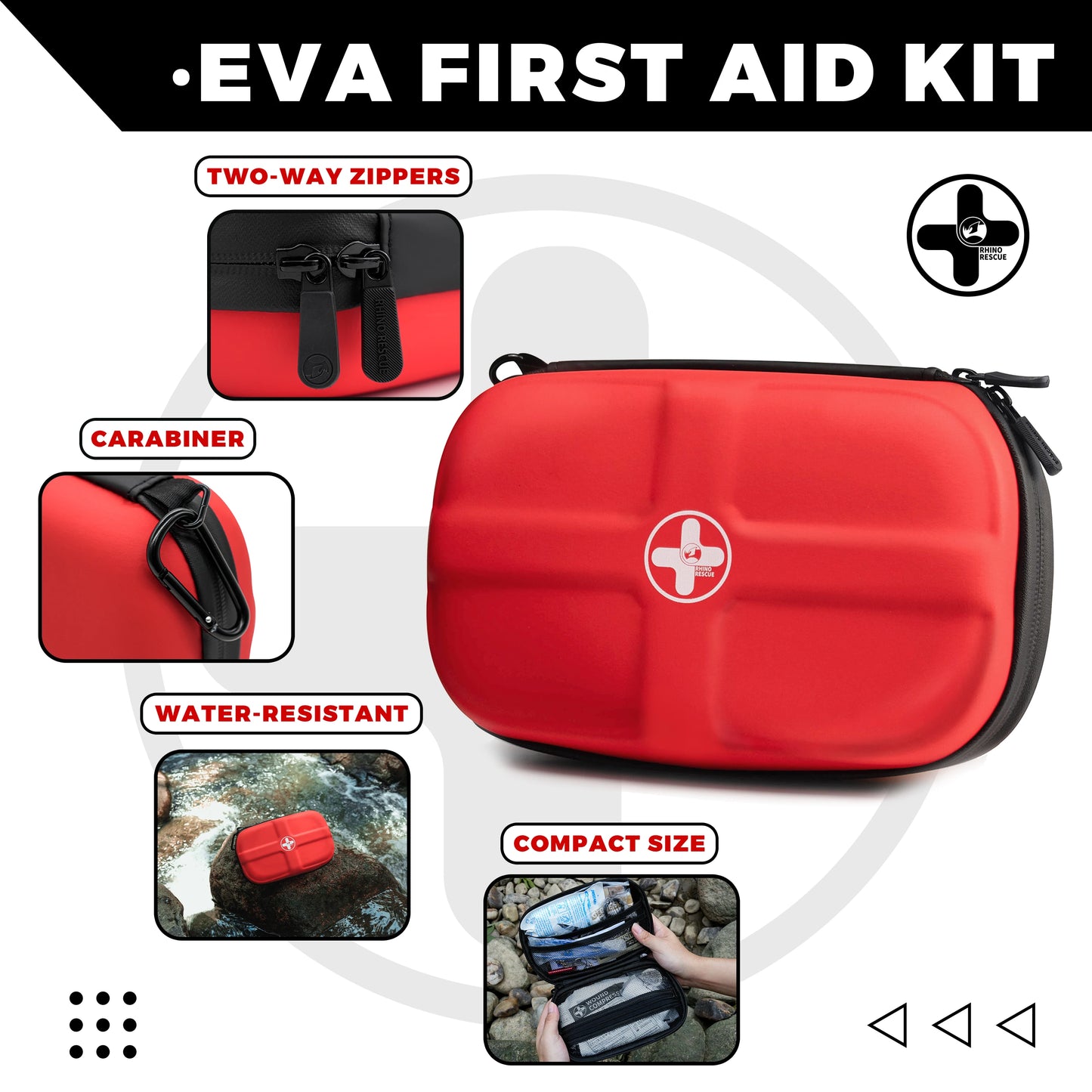 Compact Comprehensive First Aid Kit - Waterproof Case - 106 Items