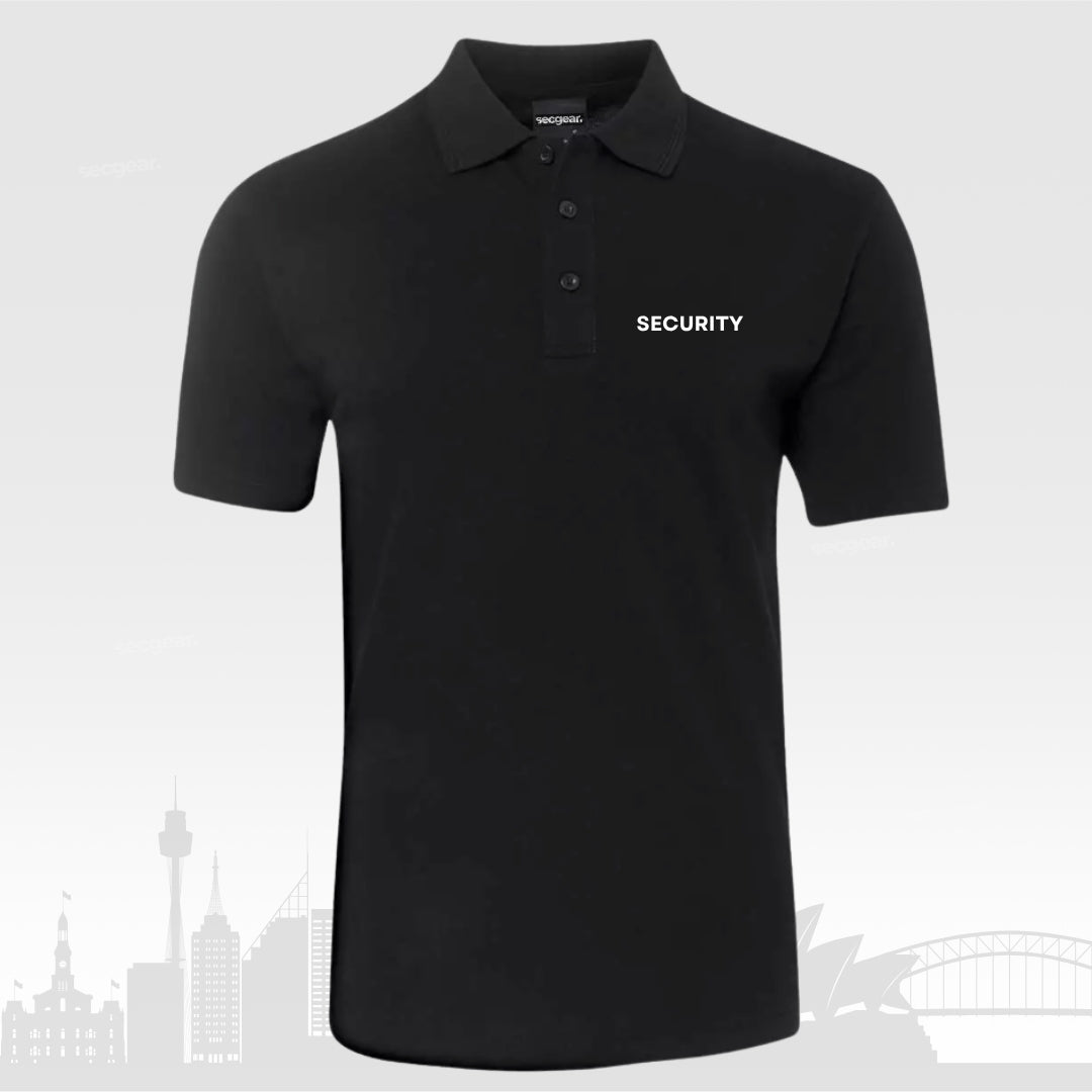 Secgear Black Security Polo - Embroidery Font