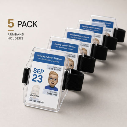 Security Guard License ID Card Armband Holder – 5 Pack