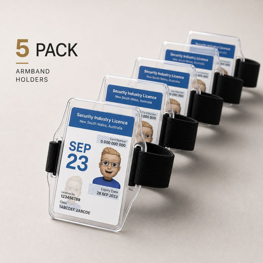 Security Guard License ID Card Armband Holder – 5 Pack