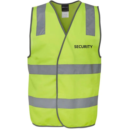 Security Guard Hi-Vis Vest with Reflective Tape - Yellow