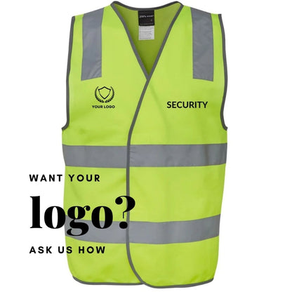 Security Guard Hi-Vis Vest with Reflective Tape - Yellow