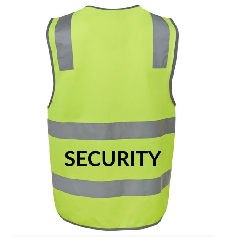 Security Guard Hi-Vis Vest with Reflective Tape - Yellow